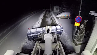 This year's first snow Cat 972m xe Wheel Loaders plowing snow and sanding