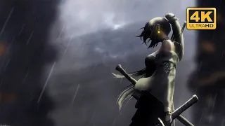 Samurai Girl In The Rain Live Wallpaper 4K
