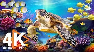 Aquarium 4K VIDEO ULTRA HD 🐠 Amazing Beautiful Coral Reef Fish   Relaxing Sleep Meditation Music