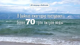 60 секунд о Байкале. В Байкал ежегодно поступает более 70 трлн литров воды