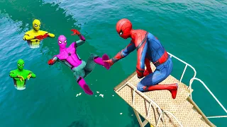 spider-man water Jumps & Fails in GTA 5! (Spiderman Fails & Ragdolls)