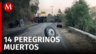 Camión con peregrinos vuelca en Malinalco; hay 14 muertos y 31 lesionados