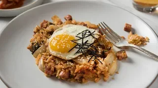 Kimchi Fried Rice with Fried Spam and Eggs | Project Foodie