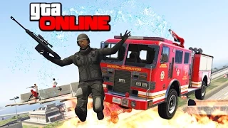 СМОЙ ВОДОЙ ИЗ ПОЖАРКИ СНАЙПЕРА В GTA 5 ONLINE! (ЭПИК И ПРИКОЛЫ)