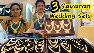 3 Savaran Wedding Sets Kasumalai Mullai Arumbu Kerala & Cbe Designs/Latest Kasu Haram Necklace Sets