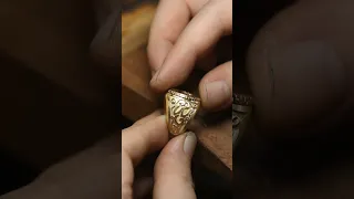 Making beautiful antique brown zircon yellow gold ring #gold #ring #shorts