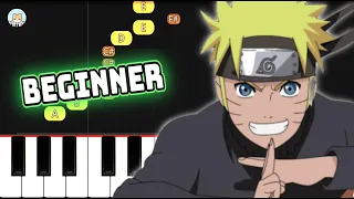 Naruto Shippuden OP 3 - "Blue Bird" - BEGINNER Piano Tutorial & Sheet Music