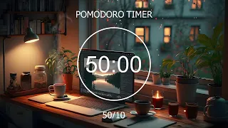 8-Hour Study With Me • 50/10 Pomodoro Timer - Lofi Mix • Effectively Study Night • Focus Station