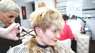 SHE WANTS SHORT PLATINUM HAIR - BLONDE PIXIE HAIRCUT