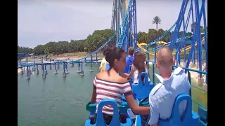 Wave Breaker Rescue Coaster POV at back row- guy afraid in front of me