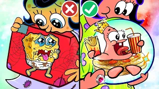 RICH Pregnant vs BROKE Pregnant! POOR BABY SPONGEBOB LIFE | SO SAD STORY Animation Mukbang.Slime Cat