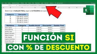 🤔Función SI con VARIAS CONDICIONES🔴Cómo APLICAR Descuento en Excel con la Función SI