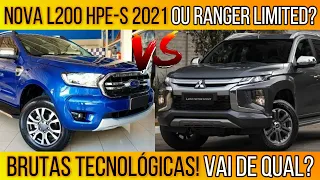 Nova L200 HPE-S 2021 vs Ranger Limited 2021! Brutas e tecnológicas! 93 itens comparados! Vai de qual