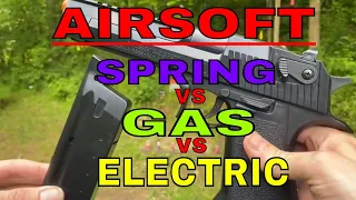 AIRSOFT GUNS - SPRING VS GAS VS ELECTRIC