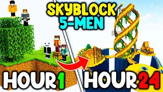 We Survived 24 Hours in Minecraft SKYBLOCK...