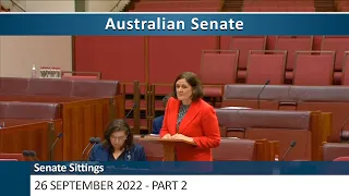 Senate Sitting - 26 September 2022 [Part 2]