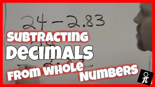 Subtracting decimals from a whole number