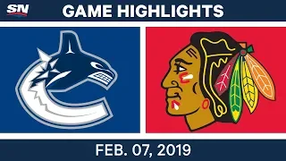 NHL Highlights | Canucks vs. Blackhawks - Feb. 7, 2019