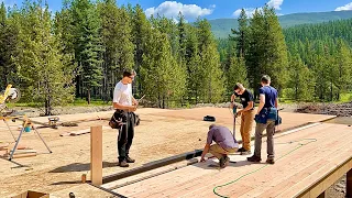 Log Home Decks & Subfloor Completion // Trip Home - Montana to Alaska ￼