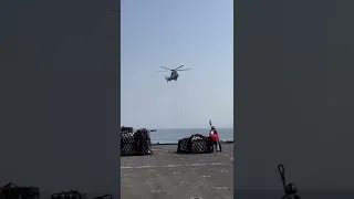 Incoming Navy Helicopter Hook, Grab and Run.