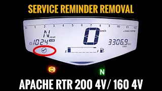 HOW TO REMOVE SERVICE REMINDER IN APACHE RTR 200 4v/ 160 4v