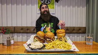 "I'M A BIG FELLA AND THERE'S NO WAY I COULD EAT THAT!" | THE BOARDWALK BELLY BUSTER | BeardMeatsFood