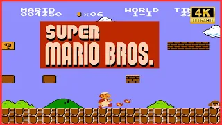 Super Mario Bros 1985 NES Full Game Walkthrough 4K Ultra HD