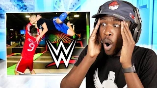 Reacting to WWE Moves at the Trampoline Park