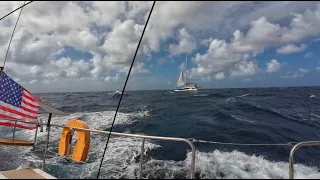 From Rodney Bay St. Lucia to Le Marin, Martinique in 25 knts winds and bigger waves.