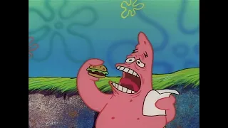 Patrick Trying to Take a Bite of his Krabby Patty for 10 Hours