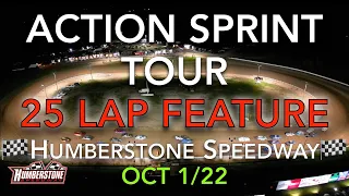 🏁 HUMBERSTONE SPEEDWAY 10/01/22  ACTION SPRINT TOUR FEATURE RACE - DIRT TRACK RACING - DRONE VIEW