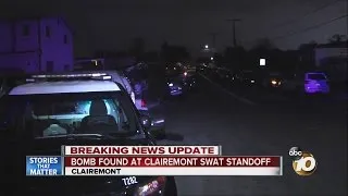 Bomb found at Clairemont SWAT standoff