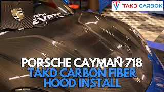 Installation Guide: Installing a Carbon Fiber Hood on Porsche Cayman for Enhanced and Style(4k)