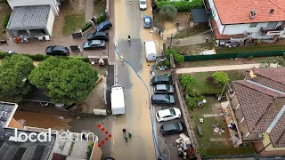 Alluvione nel Vicentino, allagamenti nell'area di Castelnovo dopo l'esondazione