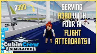 Flying in the New A380 plane with four AI Flight Attendants in Cabin Crew Simulator || ROBLOX