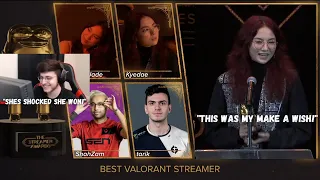 SEN Zombs react to Kyedae WINNING Valorant Streamer of the Year