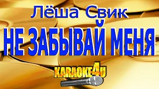 Лёша Свик | Не забывай меня | Караоке (Кавер минус)