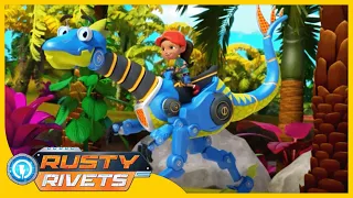 Ruby & Stegobot Rescues Spike from Rock Pile +MORE | Rusty Rivets 🌈 2H Compilation｜Cartoons for Kids