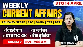 8 To 14 April 2024 Current Affairs | Weekly Current Affairs 2024 | Krati Mam Current Affairs