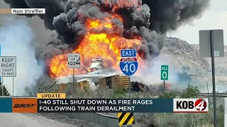 I-40 shut down due to train derailment near NM-AZ line