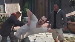 Random Guy Keeps Punching Trevor During Cutscene