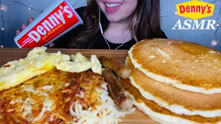 ASMR DENNY'S BREAKFAST GRAND SLAM WITH PANCAKES MUKBANG |SATISFYING EATING SOUNDS|