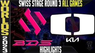 BDS vs DK Highlights ALL GAMES | Worlds 2023 Swiss Stage Day 5 Round 3 | Team BDS vs DPlus KIA