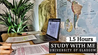 1.5 HOUR STUDY WITH ME at the STUDY CORNER | Background noise, no breaks, real-time, no music