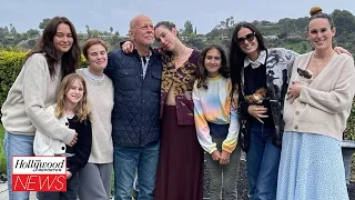 Demi Moore Posts Video of Bruce Willis Celebrating 68th Birthday With His Family | THR News