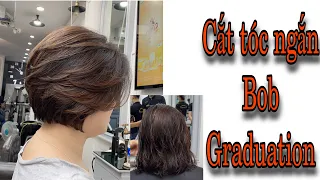 hair cut shotr bob ( cắt tóc ngăn ứng dụng Graduation)