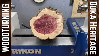 Woodturning - Live Edge Endgrain Red Cedar Centerpiece w/ Copper Inlay