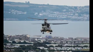 CHINOOK FLYING LOW OVER THE WELSH COAST 4K