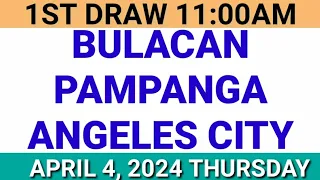 STL - BULACAN,PAMPANGA,ANGELES CITY April 4, 2024 1ST DRAW RESULT