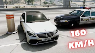 Mercedes-Benz W222 VS Ford Crown Victoria VS BOLLARD 💥 160 KM/H 💥 BeamNG.Drive CRASH test